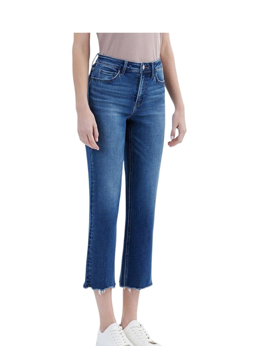Vervet from buckle High-Rise Cropped Straight Jeans in Deep Blue